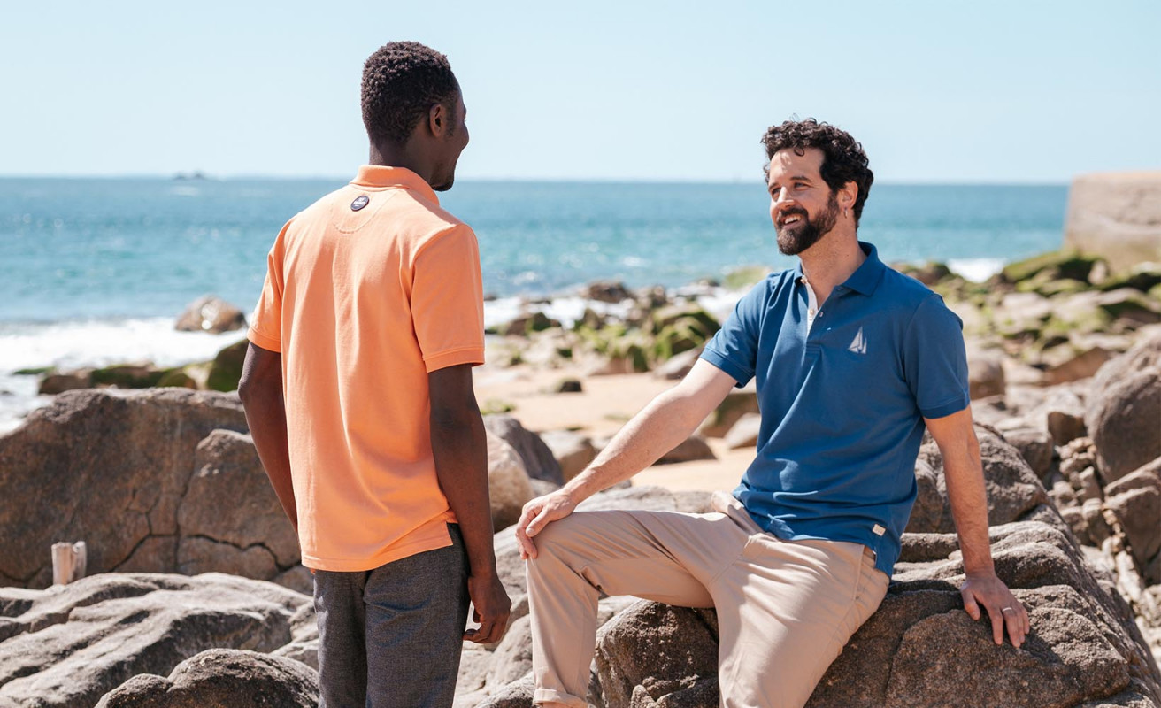 Herren-Poloshirt Segelboot