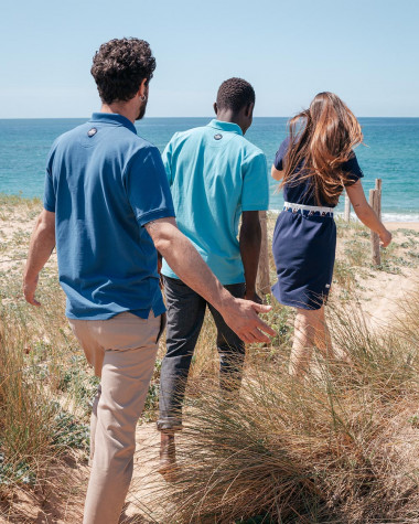 Herren-Poloshirt · Türkis blau