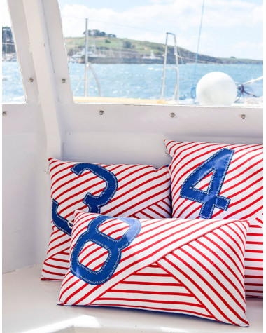 Coussin 50x50 bleu "Armor Lux x 727 Sailbags"