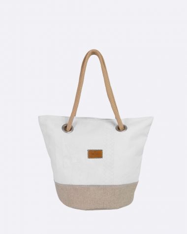 Hand bag Sandy · Linen and leather