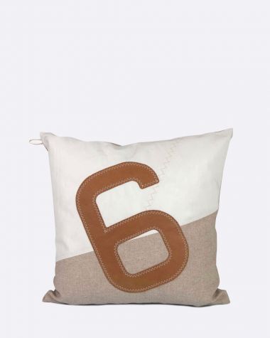 Coussin 50x50 Lin/cuir