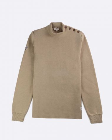 Maritimer Herrenpullover reiner Wolle · Beige