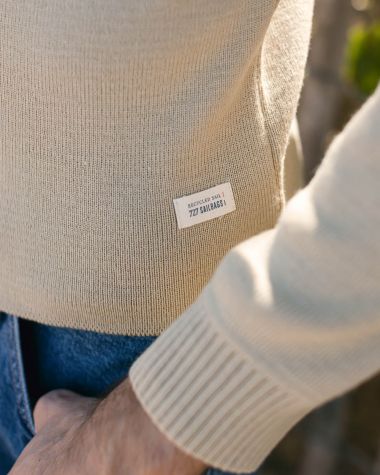 Maritimer Herrenpullover reiner Wolle · Beige