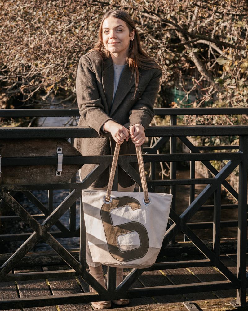 Hand bag Sandy - Linen and leather