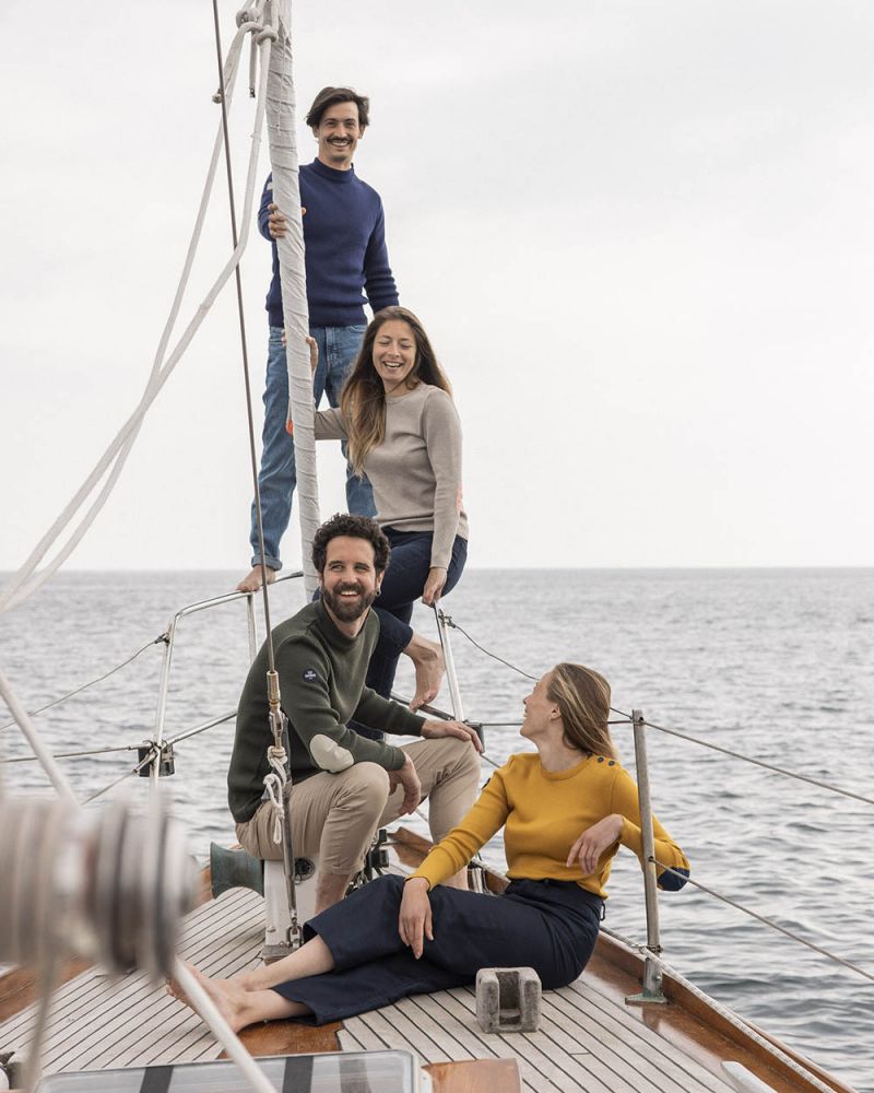 Men's sailor sweater in wool · Navy