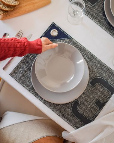 2 Sets de table - Bleu et Gris