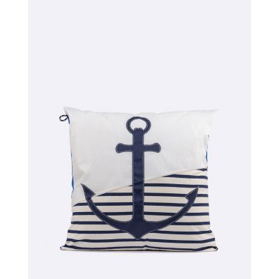 Coussin décoratif ancre, coussin bleu marine, déco marine