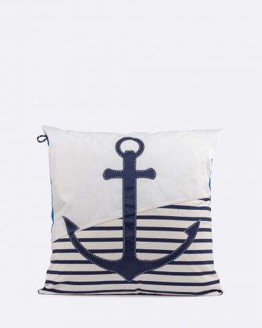 Coussin 50x50 ancre marine bleu