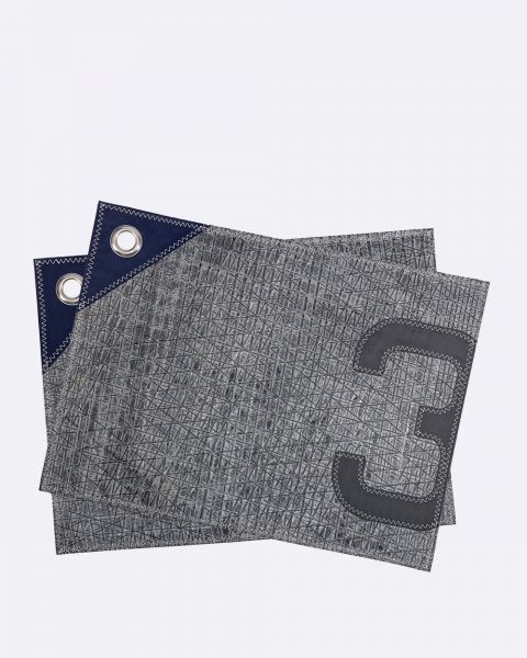 2 Tischsets - Grau und marineblau