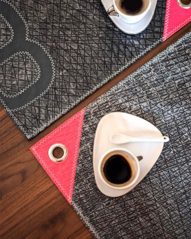 2 Placemats - Grey and Pink
