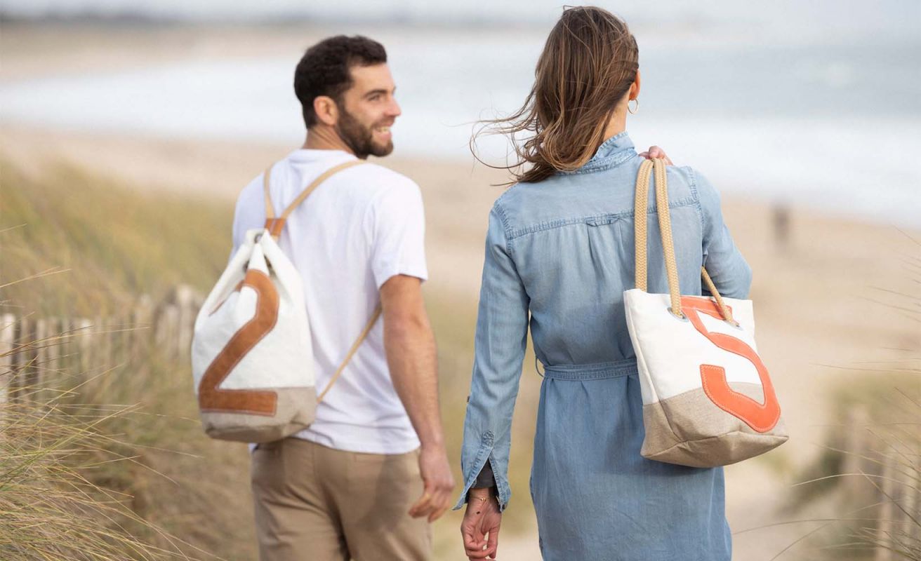 Hand Bag Legend · Linen and leather Corail