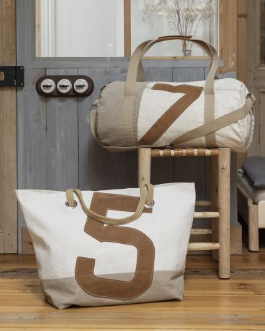 Duffel Bag Onshore · Linen and leather