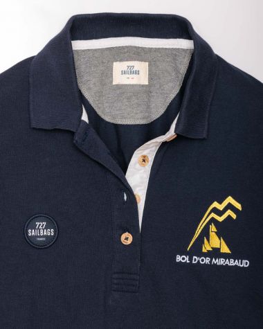 Women's short sleeved polo navy blue· Bol d'Or Mirabaud 2023 - Tax will be deducted for Swiss orders.