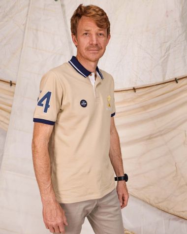Men's short sleeved polo sand· Bol d'Or Mirabaud 2023 - Tax will be deducted for Swiss orders.