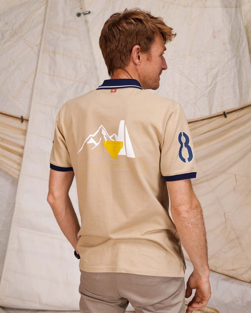 Men's short sleeved polo sand· Bol d'Or Mirabaud 2023 - Tax will be deducted for Swiss orders.