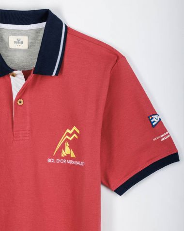 Limited Edition Men's polo shirt faded red· Bol d'Or Mirabaud 2023