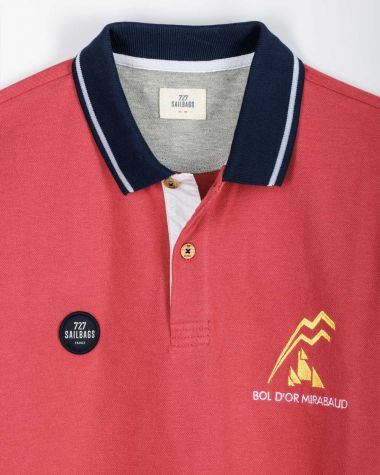 Limited Edition Men's polo shirt faded red· Bol d'Or Mirabaud 2023