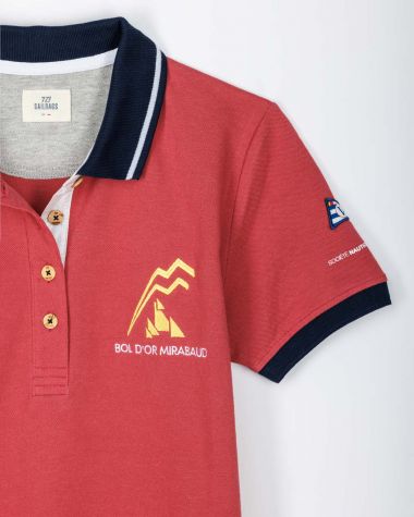 Limited Edition Women's polo shirt faded red· Bol d'Or Mirabaud 2023