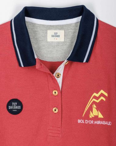 Limited Edition Women's polo shirt faded red· Bol d'Or Mirabaud 2023 