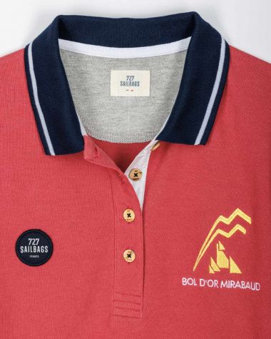 Limited Edition Women's polo shirt faded red· Bol d'Or Mirabaud 2023