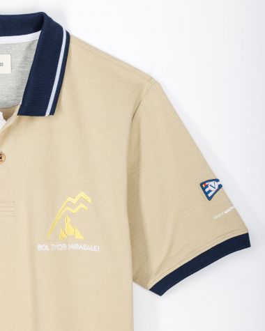 Herren-Poloshirt kurzärmel beige · Bol d'Or Mirabaud 2023