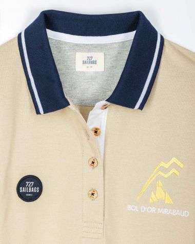Women's short sleeved polo sand· Bol d'Or Mirabaud 2023