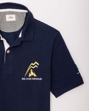 Men's short sleeved polo navy blue· Bol d'Or Mirabaud 2023