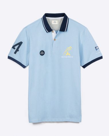 Men's short sleeved polo pastel blue· Bol d'Or Mirabaud 2023