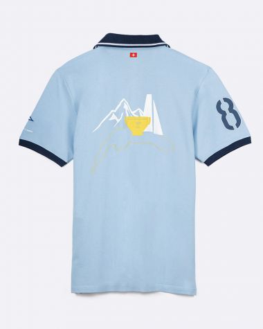 Men's short sleeved polo pastel blue· Bol d'Or Mirabaud 2023