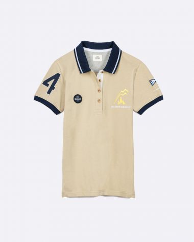 Women's short sleeved polo sand· Bol d'Or Mirabaud 2023