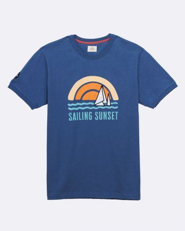 Sailing Sunset T-Shirt · Blue