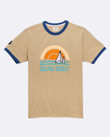 T-Shirt Sailing Sunset · Beige