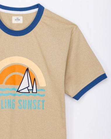 T-Shirt Sailing Sunset · Écru