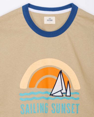 T-Shirt Sailing Sunset · Écru