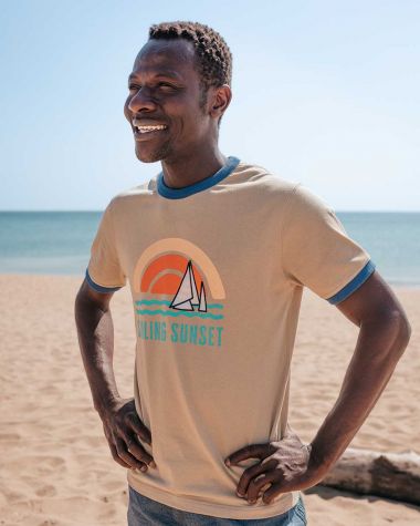 Sailing Sunset T-Shirt · Beige recyclé | 727 Sailbags