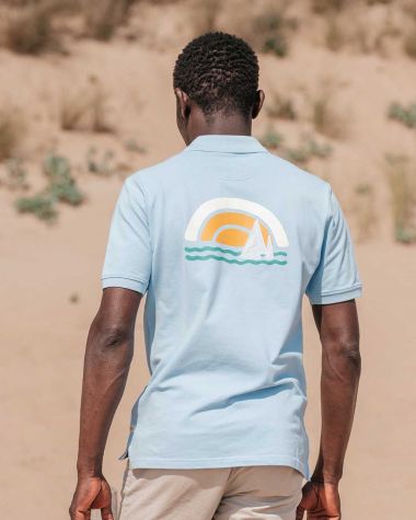 Men's Sun Polo Shirt· Pastel blue