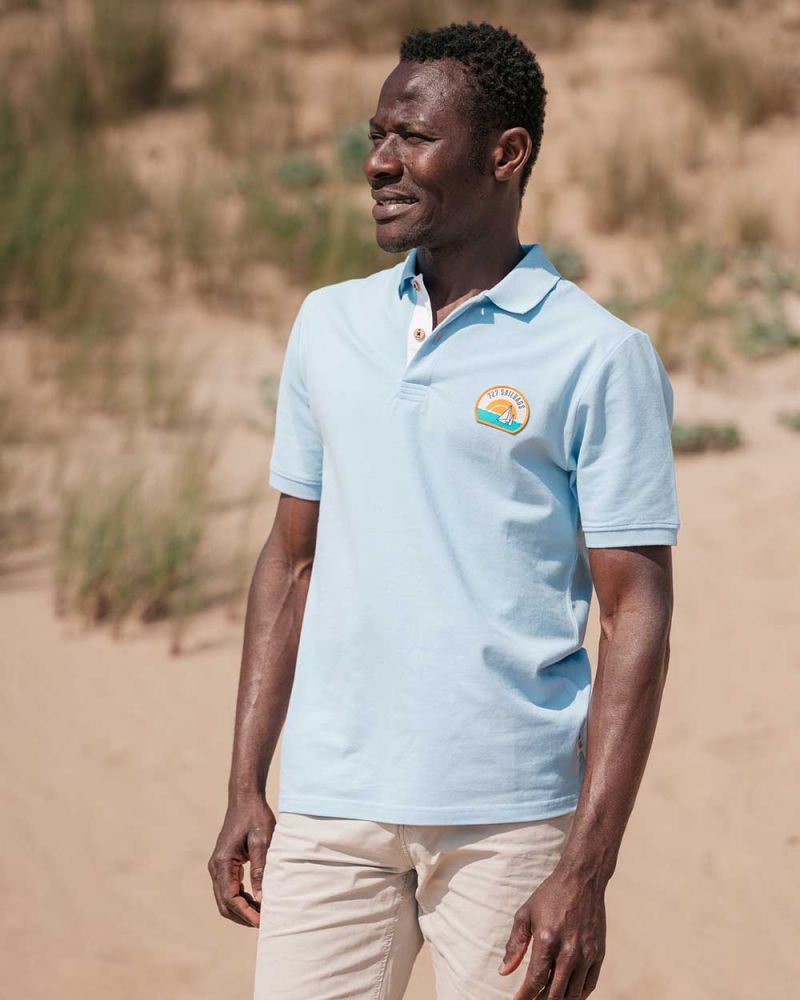 Men's Sun Polo Shirt· Pastel blue