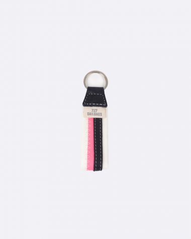  Schlüsselanhänger · Marinebleu und rosa Leder