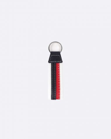  Schlüsselanhänger · Marineblau und rot Leder