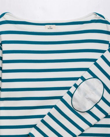 Gestreiftes Damen -T-Shirt Portofino · Stockentenfarbe