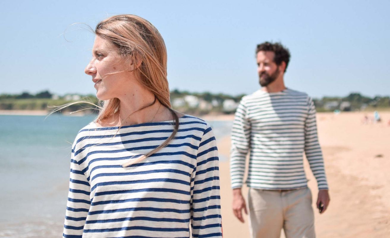 Women's Breton Shirt Toscane · Blue and light beige