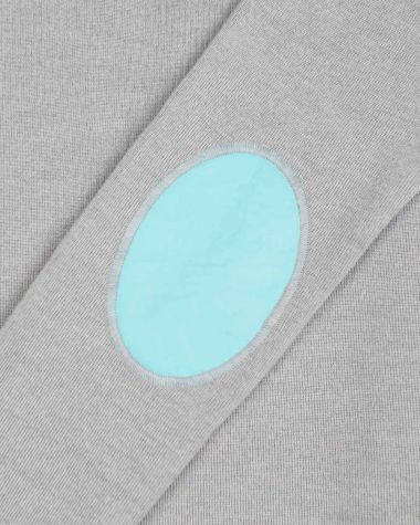 Pull col officier Homme · Gris chiné et bleu clair