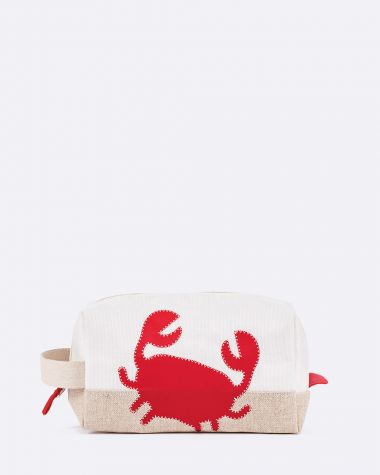 Trousse de toilette Windy crabe · Lin naturel