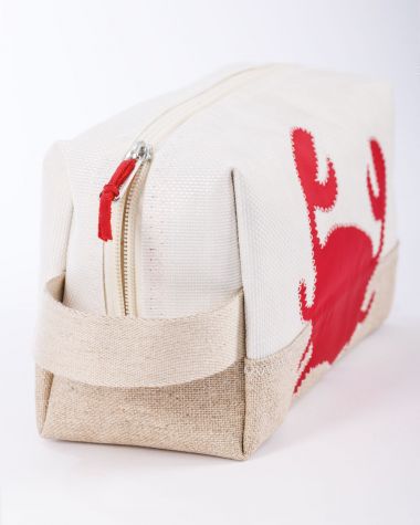 Trousse de toilette Windy crabe · Lin naturel