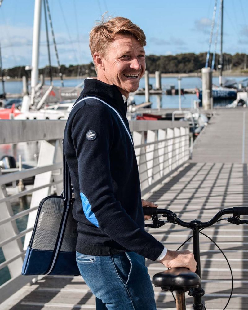 Pullover mit Offizierskragen · Darkblau