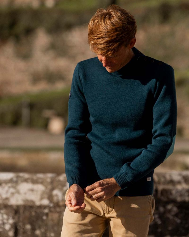 Men's sailor sweater in wool · Blue colvert