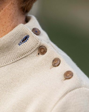 Maritimer Herrenpullover reiner Wolle · Beige