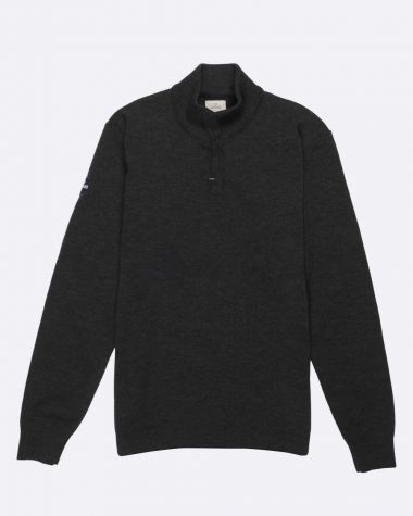Pullover mit Offizierskragen · Anthrazitgrau und grau