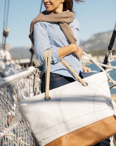 Doudoune homme sans manches Belem · Bleu marine et blanc recyclé