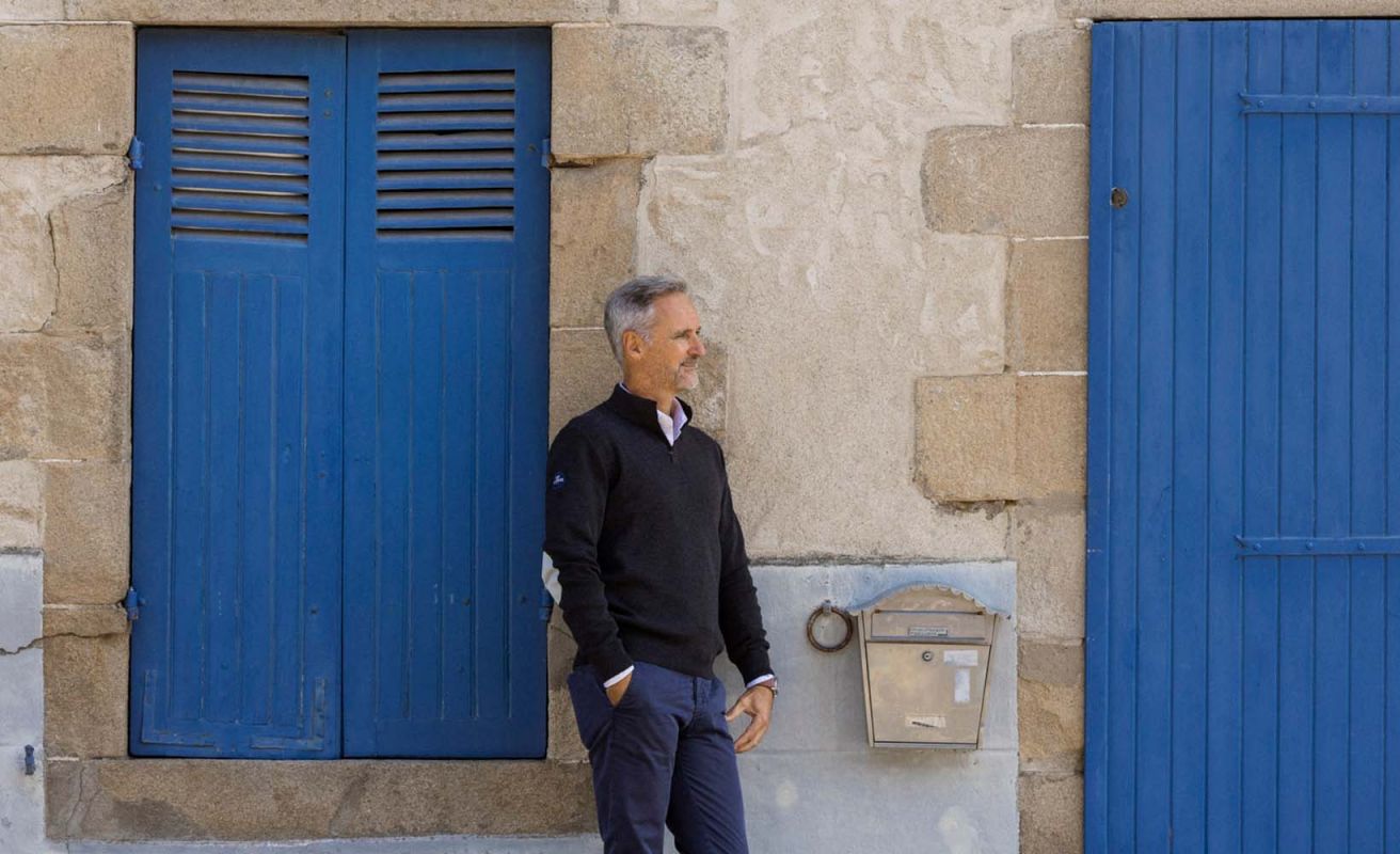 Pull col officier Homme · Gris anthracite et gris